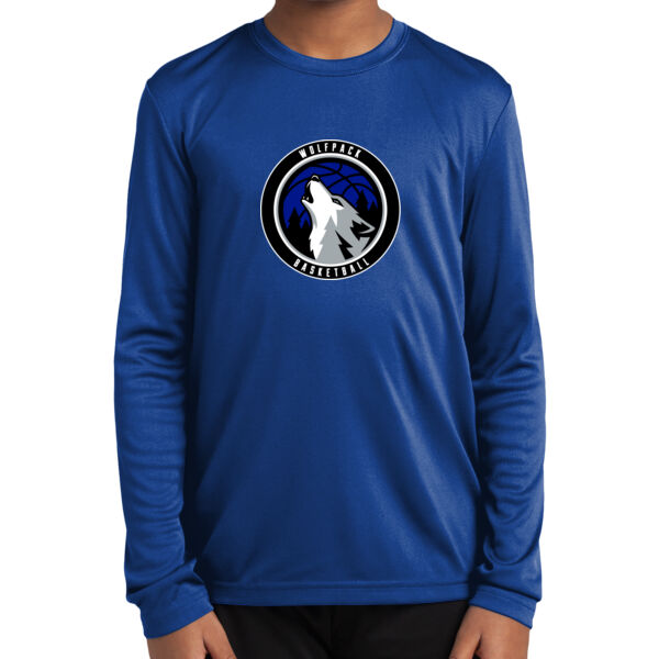 Wolfpack Basketball Youth Long Sleeve PosiCharge Competitor Tee Thumbnail